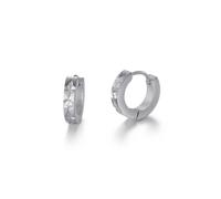 Paar Creolen FIRETTI "Schmuck Geschenk Edelstahl Ohrschmuck Ohrringe Classic", edelstahlfarben, kristallweiß, kristallweiß, Ohrringe, Herren, 13,6mm, Edelstahl, mit Zirkonia (synth.) (56117745-0) edel