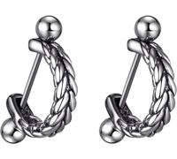 Paar Creolen FIRETTI "Schmuck Geschenk Edelstahl Ohrschmuck Ohrringe Classic", schwarz (altsilberfarben, schwarz), Ohrringe, Damen, Edelstahl (59230416-0) altsilberfarben, schwarz