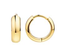 Paar Creolen FIRETTI "Schmuck Geschenk Edelstahl Ohrschmuck Ohrringe", gelbgoldfarben, Ohrringe, Damen, 13mm, Edelstahl (90011608-0) gelbgoldfarben