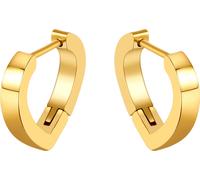 Paar Creolen FIRETTI "Schmuck Geschenk Edelstahl Ohrschmuck Ohrringe Herz", gold (gelbgoldfarben), Ohrringe, Damen, Edelstahl (73230014-0) gelbgoldfarben
