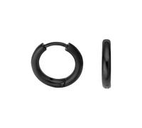Paar Creolen FIRETTI "Schmuck Geschenk Edelstahl Ohrschmuck Ohrringe", schwarz, Ohrringe, Damen, 15mm, Edelstahl (81036725-0) schwarz