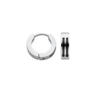 Paar Creolen FIRETTI "Schmuck Geschenk Edelstahl Ohrschmuck Ohrringe", silber (edelstahlfarben, schwarz), Ohrringe, Damen, 14mm, Edelstahl, Emaille (32956707-0) edelstahlfarben, schwarz