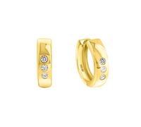 Paar Creolen FIRETTI "Schmuck Geschenk Gold 333 Basic, ca. 15,5 mm", gold (gelbgoldfarben, kristallweiß), Ohrringe, Damen, 15,5mm, Gelbgold 333, mit Zirkonia (synth.) (122878-0) gelbgoldfarben, krista