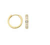 Paar Creolen FIRETTI "Schmuck Geschenk Gold 333 Ohrschmuck Creolen Kristall", gelbgoldfarben, kristallweiß, kristallweiß, Ohrringe, Damen, 12,5mm, Gelbgold 333, mit Zirkonia (synth.) (91521838-0) gelb