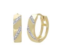 Paar Creolen FIRETTI "Schmuck Geschenk Gold 333 Ohrschmuck Gold glitzernd", gelb (gelbgoldfarben, weißgoldfarben, kristallweiß, kristallweiß), Ohrringe, Damen, 13mm, Gelbgold 333, Paar Creolen, mit Zi