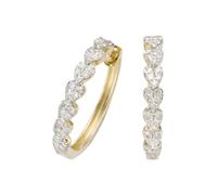 Paar Creolen FIRETTI "Schmuck Geschenk Gold 375 Ohrschmuck Creole", gold (gelbgoldfarben, weißgoldfarben), Ohrringe, Damen, 18mm, 0,25 P3 = leicht erkennbare Einschlüsse, Diamanten Gelbgold 375, Diama