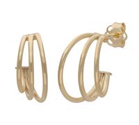 Paar Creolen FIRETTI "Schmuck Geschenk Gold 375 Ohrschmuck Ohrringe mehrreihig", gold (gelbgoldfarben), Ohrringe, Damen, Gelbgold 375 (67276718-0) gelbgoldfarben
