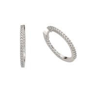 Paar Creolen FIRETTI "Schmuck Geschenk Gold 585, Zeitlos, elegant, glänzend, massiv", weiß (weißgoldfarben), Ohrringe, Damen, 0,4 P2 = erkennbare Einschlüsse, Diamanten Weißgold 585, Diamanten, Weißgo