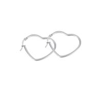 Paar Creolen FIRETTI "Schmuck Geschenk Herz", silber (edelstahlfarben), Ohrringe, Damen, 32mm, Edelstahl (78674221-0) edelstahlfarben