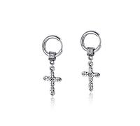 Paar Creolen FIRETTI "Schmuck Geschenk Kreuz", silber (edelstahlfarben), Ohrringe, Damen, 17mm, Edelstahl, Einhänger abnehmbar (66234315-0) edelstahlfarben