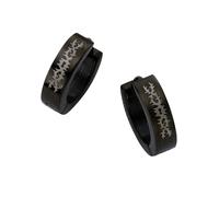 Paar Creolen FIRETTI "Schmuck Geschenk schwarz, Ø ca. 13 mm", silber (schwarz, silberfarben), Ohrringe, Herren, 13mm, Edelstahl (897833-0) schwarz, silberfarben