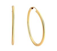 Paar Creolen FIRETTI "Schmuck Geschenk Silber 925 Basic 2 mm breit" Gr. 30, gold (gelbgoldfarben), Ohrringe, Damen, 30, Silber 925 (Sterlingsilber) (30984044-30) gelbgoldfarben