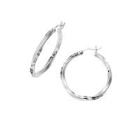 Paar Creolen FIRETTI "Schmuck Geschenk Silber 925 Basic diamantiert" Gr. 40, silber (silberfarben), Ohrringe, Damen, 40, Silber 925 (Sterlingsilber) (467613-40) silberfarben
