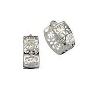 Paar Creolen FIRETTI "Schmuck Geschenk Silber 925 Blume/Blüte", silber (silberfarben), Ohrringe, Damen, 13,5mm, Silber 925 (Sterlingsilber) (358341-0) silberfarben