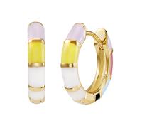 Paar Creolen FIRETTI "Schmuck Geschenk Silber 925 Emaille", bunt (gelbgoldfarben, weiß, pink, gelb, schwarz, türkis, rot), Ohrringe, Damen, 19,2mm, Silber 925 (Sterlingsilber), Made in Germany (216819