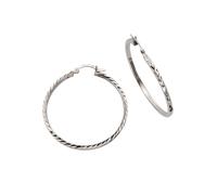 Paar Creolen FIRETTI "Schmuck Geschenk Silber 925 glänzendes Design diamantiert" Gr. 50, silber (silberfarben), Ohrringe, Damen, 50, Silber 925 (Sterlingsilber) (20829016-50) silberfarben