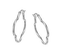 Paar Creolen FIRETTI "Schmuck Geschenk Silber 925 in Form einer Blume rhodiniert", silber (silberfarben), Ohrringe, Damen, 33,7mm, Silber 925 (Sterlingsilber) (60258745-0) silberfarben