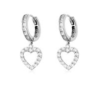 Paar Creolen FIRETTI "Schmuck Geschenk Silber 925 Ohrschmuck Herz", bunt (silberfarben, weiß, kristallweiß), Ohrringe, Damen, Silber 925 (Sterlingsilber), Paar Creolen, mit Zirkonia (synth.) (24355914