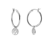 Paar Creolen FIRETTI "Schmuck Geschenk Silber 925 Ohrschmuck Ohrringe Baum des Lebens", silberfarben, Ohrringe, Damen, 37mm, Silber 925 (Sterlingsilber) (87434625-0) silberfarben
