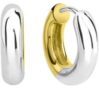Paar Creolen FIRETTI "Schmuck Geschenk Silber 925 Ohrschmuck Ohrringe bicolor", gold (silberfarben, gelbgoldfarben), Ohrringe, Damen, 17mm, Silber 925 (Sterlingsilber) (82722653-0) silberfarben, gelbg