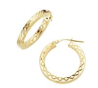 Paar Creolen FIRETTI "Schmuck Geschenk Silber 925 Ohrschmuck Ohrringe diamantiert", gelbgoldfarben, Ohrringe, Damen, 26mm, Silber 925 (Sterlingsilber) (43768028-0) gelbgoldfarben