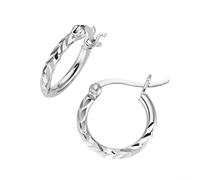 Paar Creolen FIRETTI "Schmuck Geschenk Silber 925 Ohrschmuck Ohrringe diamantiert", silberfarben, Ohrringe, Damen, 15mm, Silber 925 (Sterlingsilber) (73364148-0) silberfarben