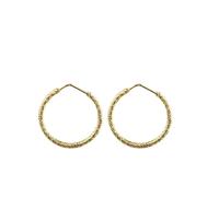 Paar Creolen FIRETTI "Schmuck Geschenk Silber 925 Ohrschmuck Ohrringe gedrehte Optik" Gr. 25, gelbgoldfarben, Ohrringe, Damen, 25, Silber 925 (Sterlingsilber) (96859709-25) gelbgoldfarben