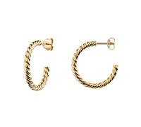 Paar Creolen FIRETTI "Schmuck Geschenk Silber 925 Ohrschmuck Ohrringe gedrehte Optik" Gr. 26, gelbgoldfarben, Ohrringe, Damen, 26, Silber 925 (Sterlingsilber) (10605244-26) gelbgoldfarben