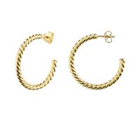 Paar Creolen FIRETTI "Schmuck Geschenk Silber 925 Ohrschmuck Ohrringe gedrehte Optik" Gr. 32, gelbgoldfarben, Ohrringe, Damen, 32, Silber 925 (Sterlingsilber) (10605244-32) gelbgoldfarben
