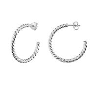 Paar Creolen FIRETTI "Schmuck Geschenk Silber 925 Ohrschmuck Ohrringe gedrehte Optik" Gr. 32, silberfarben, Ohrringe, Damen, 32, Silber 925 (Sterlingsilber) (17243660-32) silberfarben