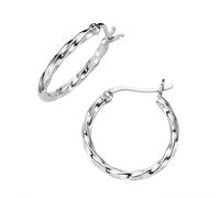 Paar Creolen FIRETTI "Schmuck Geschenk Silber 925 Ohrschmuck Ohrringe gekordelt strukturiert", silberfarben, Ohrringe, Damen, 20mm, Silber 925 (Sterlingsilber) (40473850-0) silberfarben