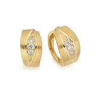 Paar Creolen FIRETTI "Schmuck Geschenk Silber 925 Ohrschmuck Ohrringe", gold (gelbgoldfarben, kristallweiß, kristallweiß), Ohrringe, Damen, 13mm, Silber 925 (Sterlingsilber), mit Zirkonia (synth.) (66