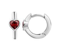 Paar Creolen FIRETTI "Schmuck Geschenk Silber 925 Ohrschmuck Ohrringe Herz", rot (silberfarben, rot, rot), Ohrringe, Damen, 13mm, Silber 925 (Sterlingsilber), mit Zirkonia (synth.) (19163503-0) silber
