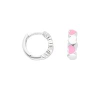 Paar Creolen FIRETTI "Schmuck Geschenk Silber 925 Ohrschmuck Ohrringe Herzen", silberfarben, rosa, Ohrringe, Kinder, 12mm, Silber 925 (Sterlingsilber), Emaille (26852844-0) silberfarben, rosa