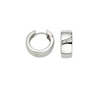 Paar Creolen FIRETTI "Schmuck Geschenk Silber 925 Ohrschmuck Ohrringe Kristall", silber (silberfarben, kristallweiß, kristallweiß), Ohrringe, Damen, 14,5mm, Silber 925 (Sterlingsilber), mit Zirkonia (