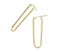 Paar Creolen FIRETTI "Schmuck Geschenk Silber 925 Ohrschmuck Ohrringe länglich oval", gelbgoldfarben, Ohrringe, Damen, Silber 925 (Sterlingsilber) (38150609-0) gelbgoldfarben