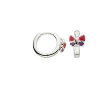 Paar Creolen FIRETTI "Schmuck Geschenk Silber 925 Ohrschmuck Ohrringe Schmetterling", silberfarben, pink, lila, Ohrringe, Kinder, 12mm, Silber 925 (Sterlingsilber), Emaille (26187547-0) silberfarben, 