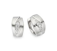 Paar Creolen FIRETTI "Schmuck Geschenk Silber 925 Ohrschmuck Ohrringe", silber (silberfarben, kristallweiß, kristallweiß), Ohrringe, Damen, 13mm, Silber 925 (Sterlingsilber), mit Zirkonia (synth.) (28