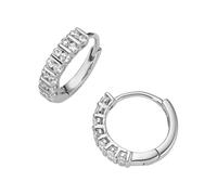 Paar Creolen FIRETTI "Schmuck Geschenk Silber 925 Ohrschmuck Ohrringe", silberfarben, kristallweiß, kristallweiß, Ohrringe, Damen, 13mm, Silber 925 (Sterlingsilber), mit Zirkonia (synth.) (23451561-0)