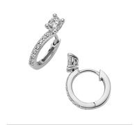 Paar Creolen FIRETTI "Schmuck Geschenk Silber 925 Ohrschmuck Ohrringe", silberfarben, kristallweiß, kristallweiß, Ohrringe, Damen, 12,3mm, Silber 925 (Sterlingsilber), mit Zirkonia (synth.) (94494121-