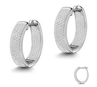 Paar Creolen FIRETTI "Schmuck Geschenk Silber 925 Ohrschmuck Ohrringe", silberfarben, kristallweiß, kristallweiß, Ohrringe, Damen, 20mm, Silber 925 (Sterlingsilber), Made in Germany - mit Zirkonia (sy