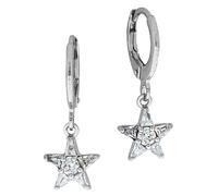 Paar Creolen FIRETTI "Schmuck Geschenk Silber 925 Stern", silber (silberfarben, kristallweiß, kristallweiß), Ohrringe, Damen, 12mm, Silber 925 (Sterlingsilber), mit Zirkonia (synth.) (36645550-0) silb