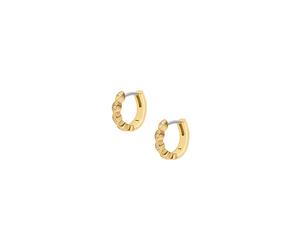 Paar Creolen FOSSIL "Schmuck Geschenk Edelstahl ELLIS", gold (gelbgoldfarben, edelstahlfarben, kristallweiß, kristallweiß), Ohrringe, Damen, Edelstahl, mit Glasstein (35634110-0) gelbgoldfarben, edels