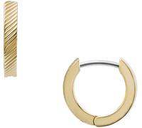 Paar Creolen FOSSIL "Schmuck Geschenk Edelstahl Ohrringe Harlow Linear Texture", gelb (gelbgoldfarben, edelstahlfarben), Ohrringe, Damen, 13,3mm, Edelstahl (27391559-0) gelbgoldfarben, edelstahlfarben