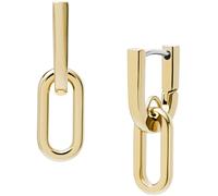 Paar Creolen FOSSIL "Schmuck Geschenk Edelstahl Ohrringe Heritage D-Link", gelb (gelbgoldfarben, edelstahlfarben), Ohrringe, Damen, Edelstahl (26287466-0) gelbgoldfarben, edelstahlfarben
