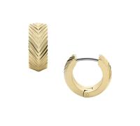Paar Creolen FOSSIL "Schmuck Geschenk Edelstahl Ohrringe SADIE", gold (edelstahlfarben, gelbgoldfarben), Ohrringe, Damen, 13,5mm, Edelstahl (74166346-0) edelstahlfarben, gelbgoldfarben
