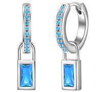 Paar Creolen GLANZSTÜCKE MÜNCHEN "Set: GSM1236", silber, hellblau, Ohrringe, Damen, 23,1,mit Zirkonia, Silber 925 (Sterlingsilber), Creolen Sterling Silber Zirkonia hellblau (29534511-0) silber, hellb