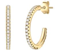 Paar Creolen GLANZSTÜCKE MÜNCHEN "Set: GSM1374", gelbgold, weiß, Ohrringe, Damen, 15,6,mit Zirkonia, Silber 925 (Sterlingsilber), aus Sterling silber (82536640-0) gelbgold, weiß