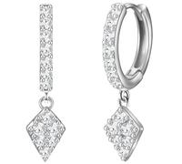 Paar Creolen GLANZSTÜCKE MÜNCHEN "Set: GSM1859", silber, weiß, Ohrringe, Damen, 23,2,mit Zirkonia, Silber 925 (Sterlingsilber), aus Sterling Silber (39179433-0) silber, weiß