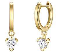 Paar Creolen GLANZSTÜCKE MÜNCHEN "Set: GSM265", gelbgold, weiß, Ohrringe, Damen, 16,5,mit Zirkonia, Silber 925 (Sterlingsilber), aus Sterling Silber (42832068-0) gelbgold, weiß